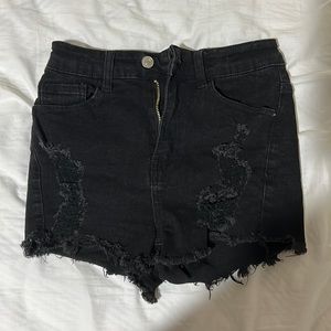 Black Jean Shorts